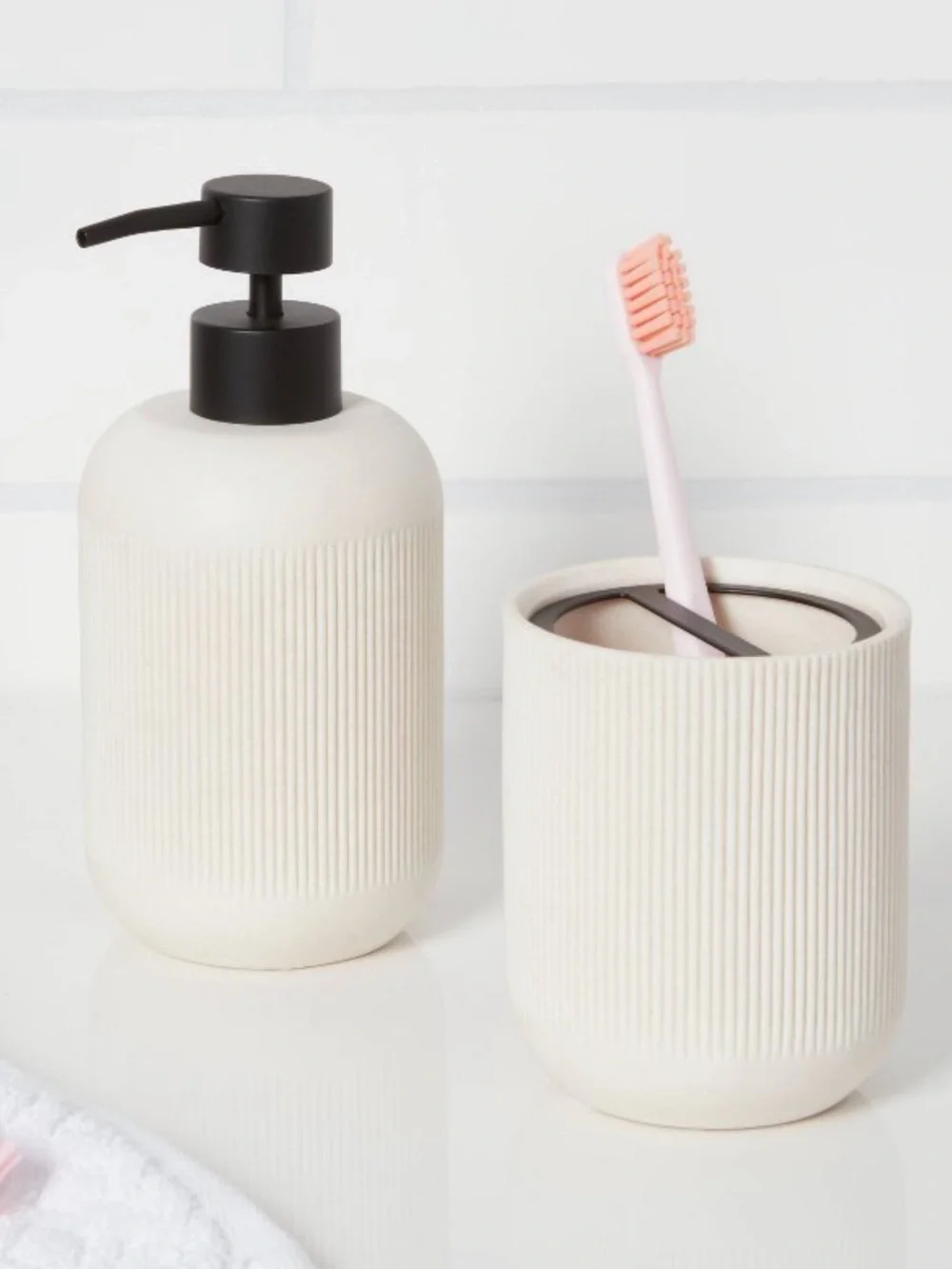 Modern Resin Soap Pump & Brush Cup